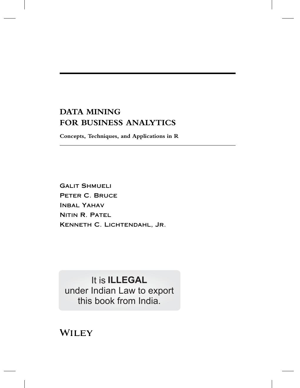 Preview page 5 of Data Mining for Business Analytics Concepts Techniques and Applications In R 1st Edition By Galit Shmueli, Peter Bruce,