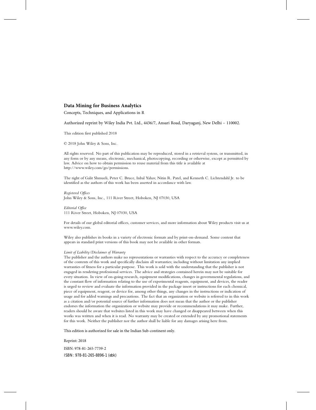Preview page 6 of Data Mining for Business Analytics Concepts Techniques and Applications In R 1st Edition By Galit Shmueli, Peter Bruce,