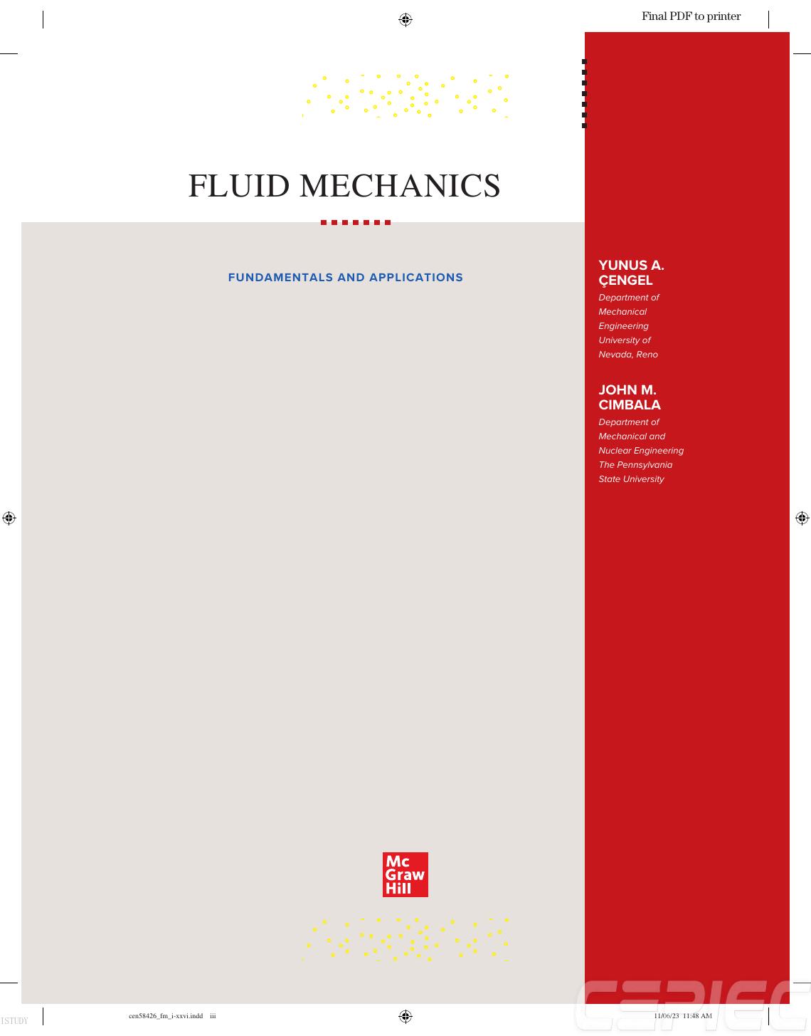 Preview page 4 of ISE Fluid Mechanics Fundamentals and Applications 2024 Release By John Cimbala