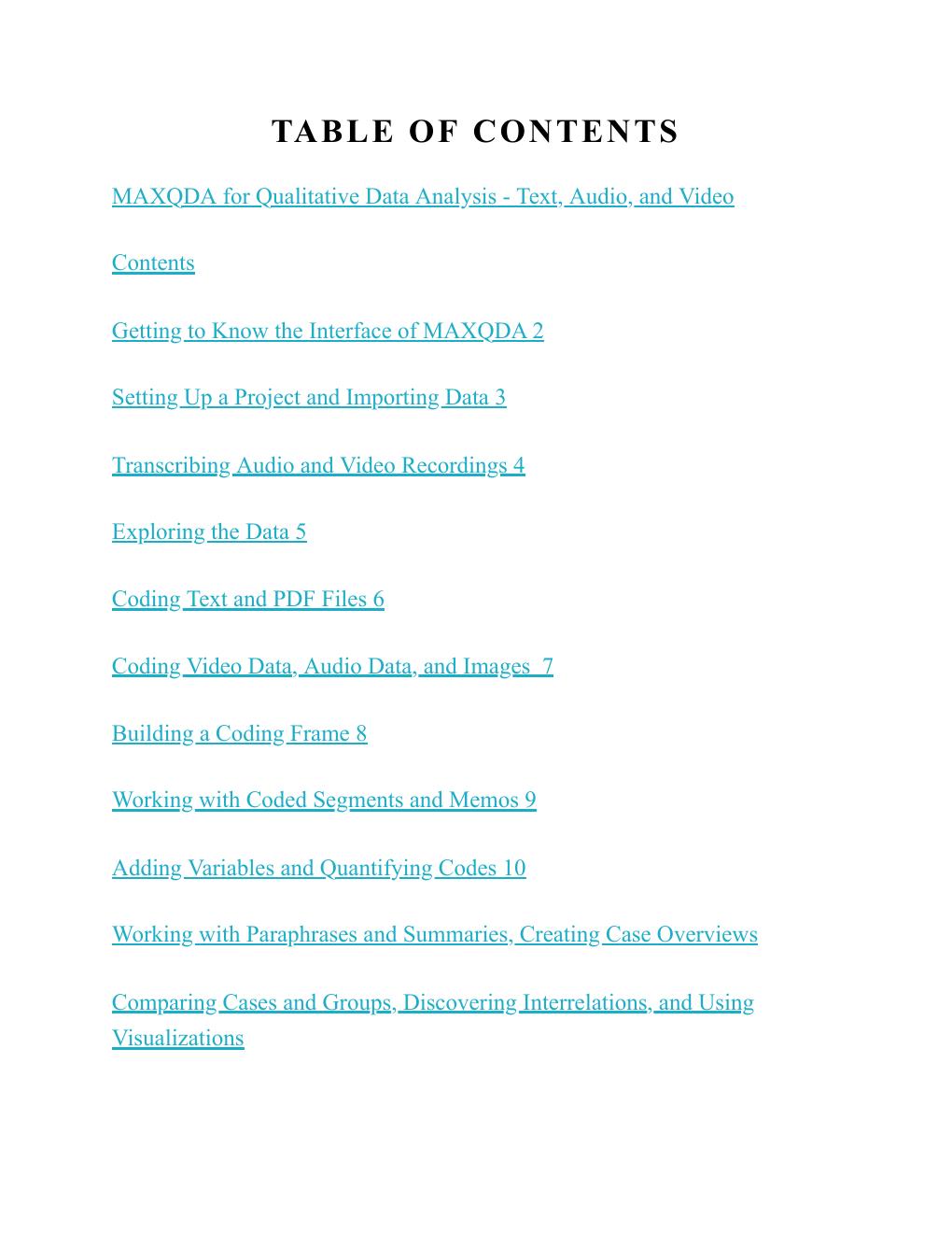 Preview page 2 of MAXQDA for Qualitative Data Analysis Text, Audio, and Video 1st Edition By Team EDUCOHACK