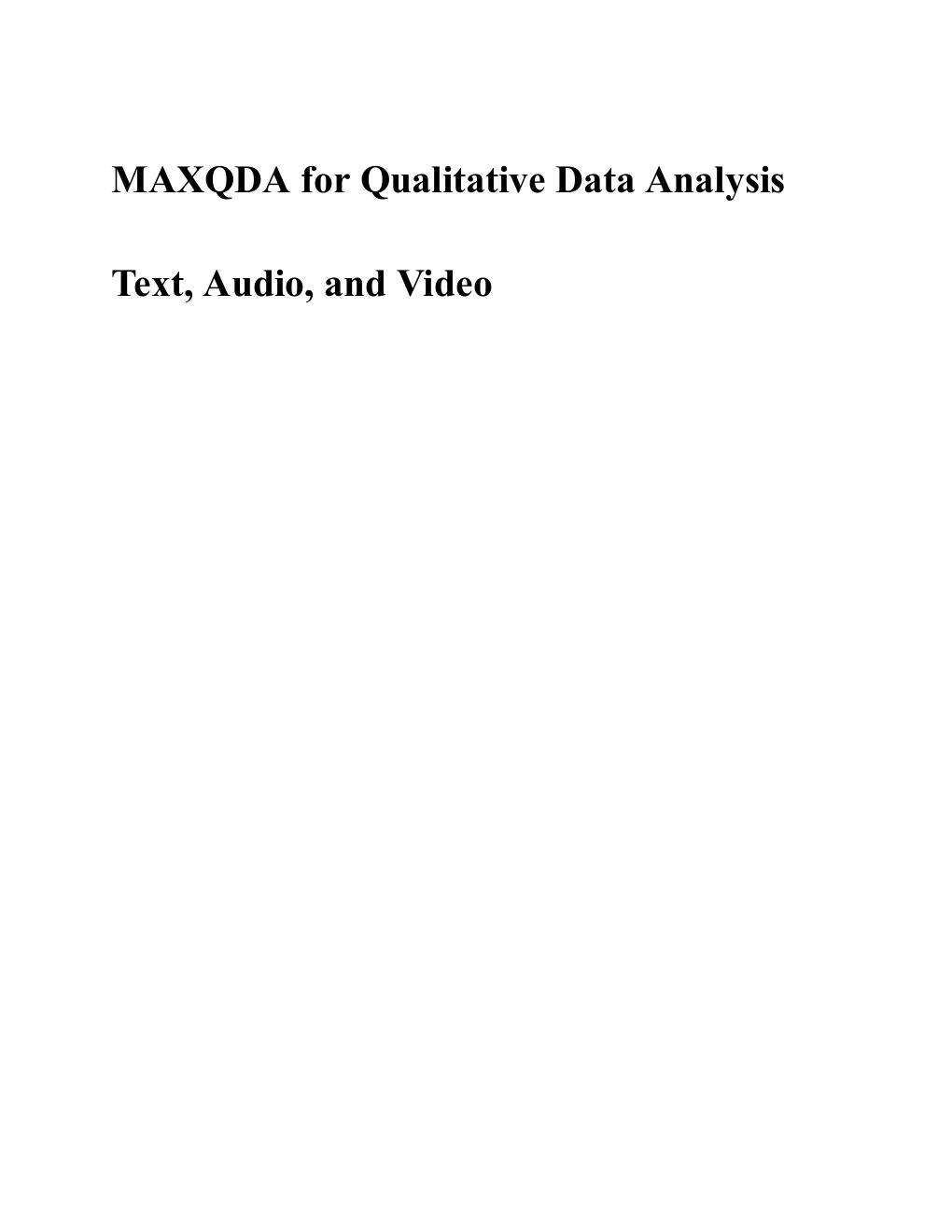 Preview page 4 of MAXQDA for Qualitative Data Analysis Text, Audio, and Video 1st Edition By Team EDUCOHACK