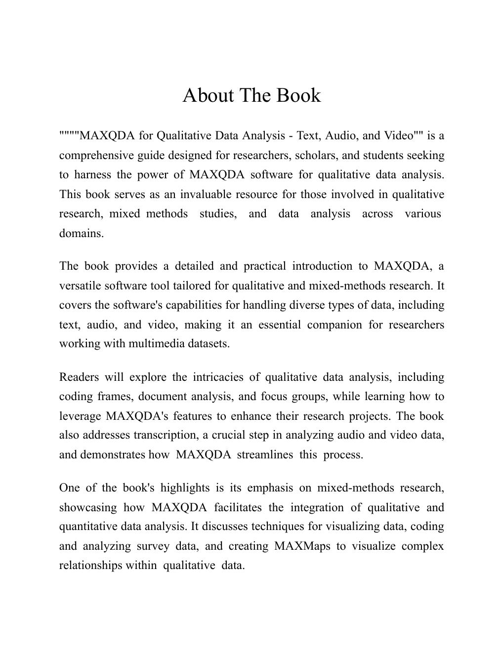 Preview page 9 of MAXQDA for Qualitative Data Analysis Text, Audio, and Video 1st Edition By Team EDUCOHACK
