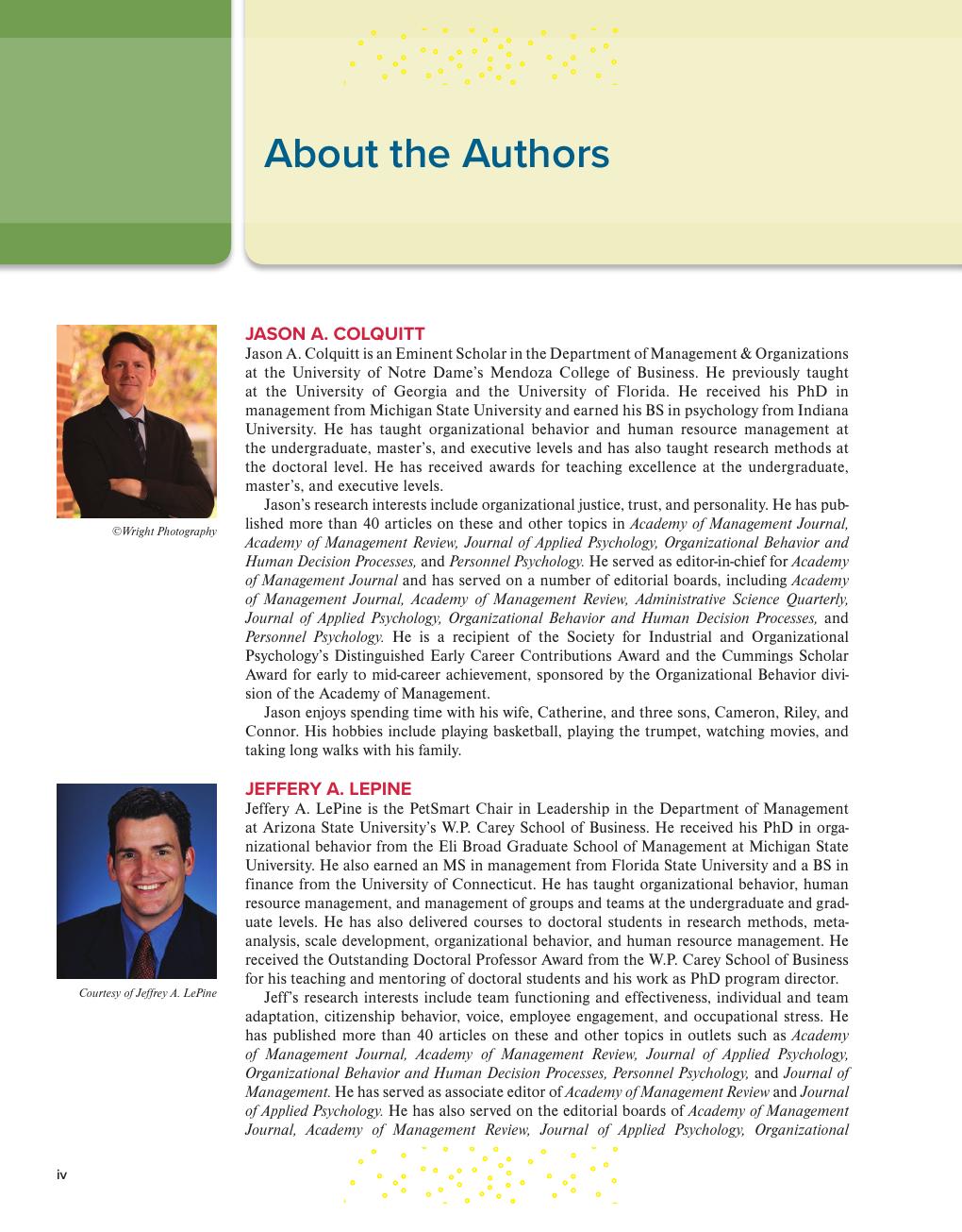 Preview page 5 of Organizational Behavior Improving Performance and Commitment in the Workplace 7th Edition By Jason Colquitt, Jeffery LeP