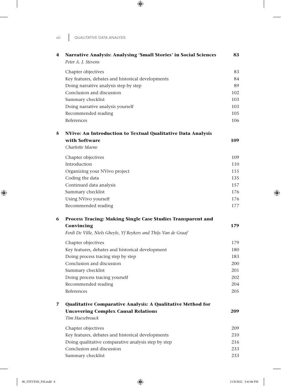 Preview page 9 of Qualitative Data Analysis Key Approaches 1st Edition By Peter A. J. Stevens