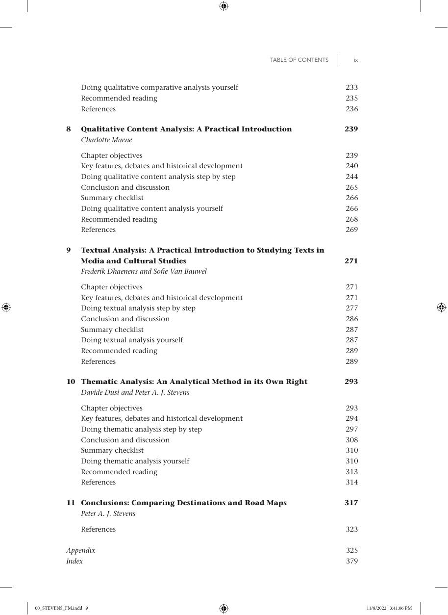 Preview page 10 of Qualitative Data Analysis Key Approaches 1st Edition By Peter A. J. Stevens