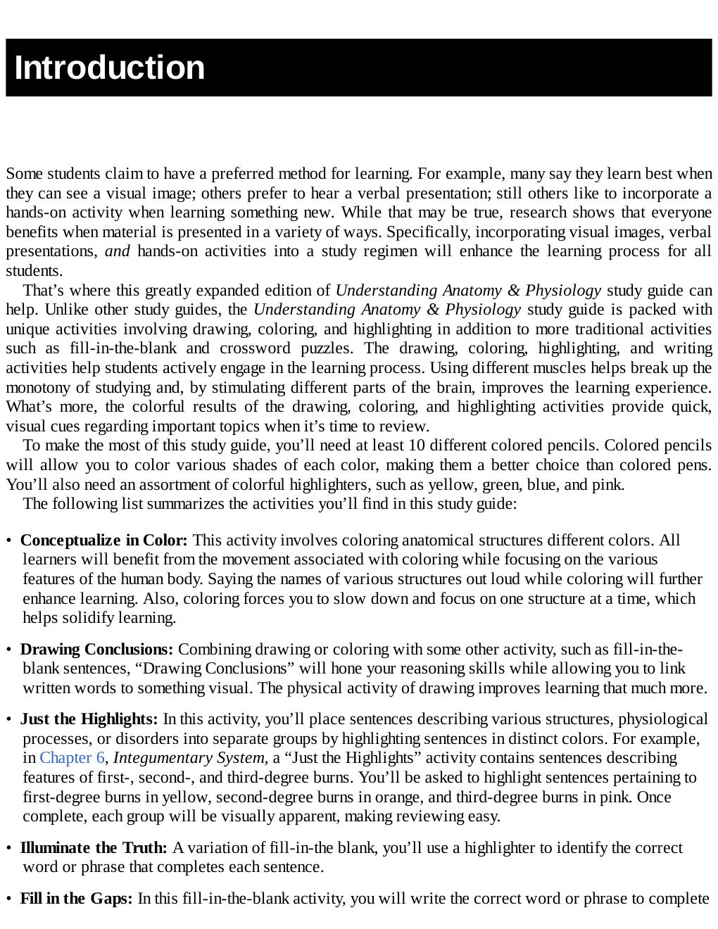 Preview page 8 of Study Guide Understanding Anatomy & Physiology A Visual Auditory Interactive Approach 4th Edition By Gale Sloan Thompson