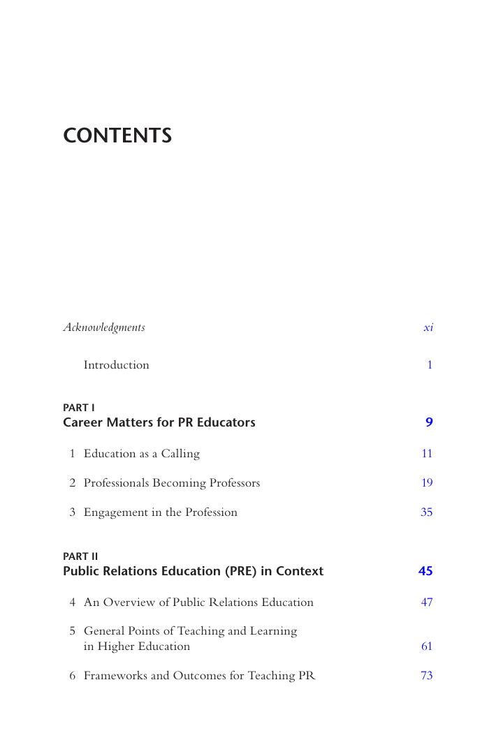 Preview page 10 of Teaching Public Relations Principles and Practices for Effective Learning 1st Edition By Peter M. Smudde