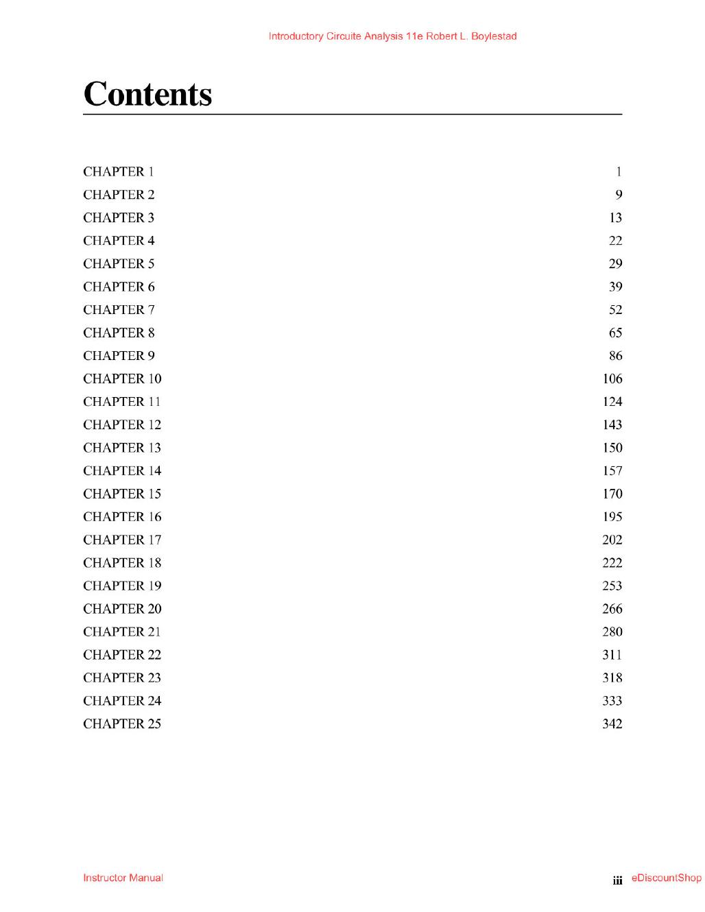 Preview page 3 of Instructor Manual For Introductory Circuite Analysis 11th Edition By Robert L. Boylestad