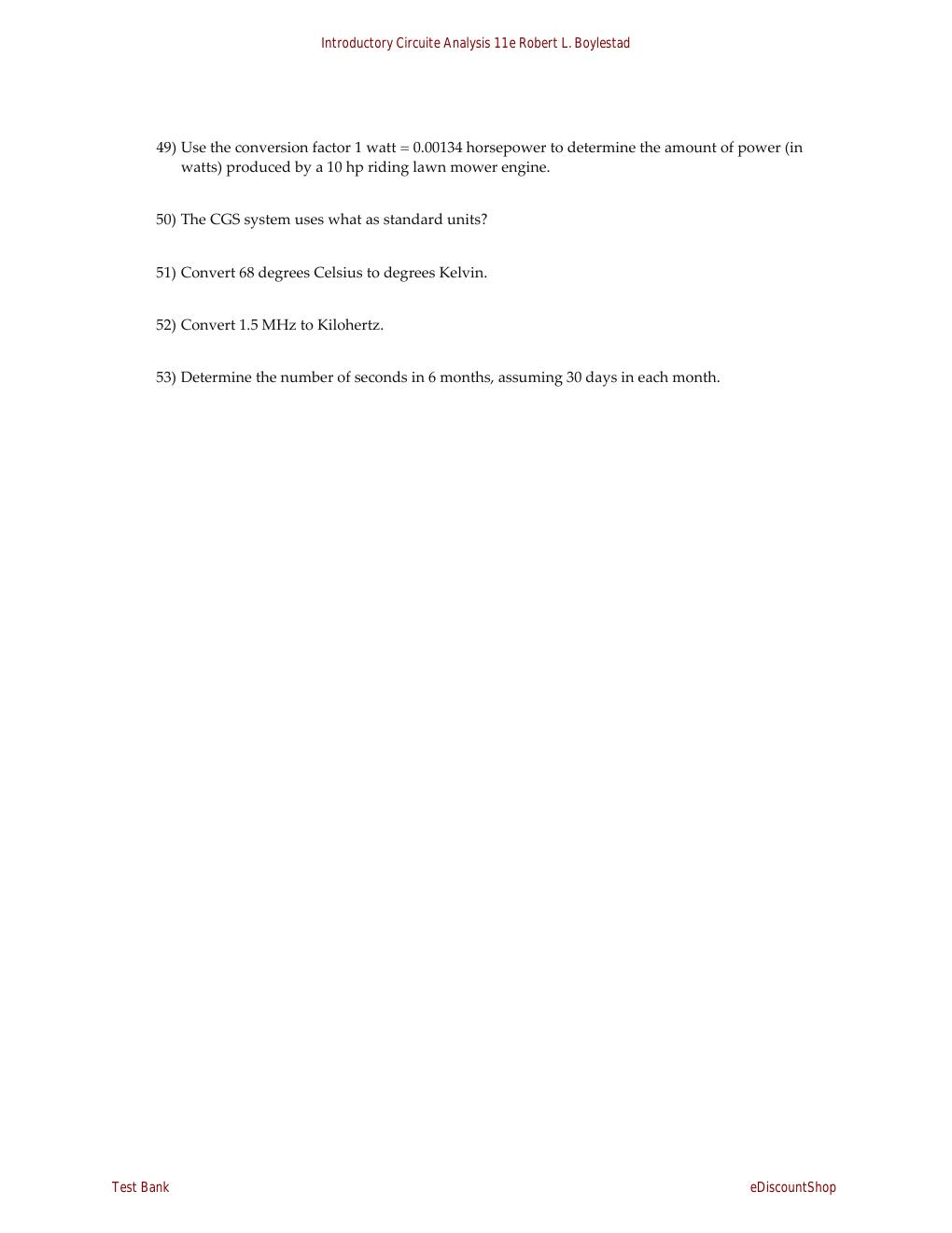 Preview page 8 of Test Bank For Introductory Circuite Analysis 11th Edition By Robert L. Boylestad