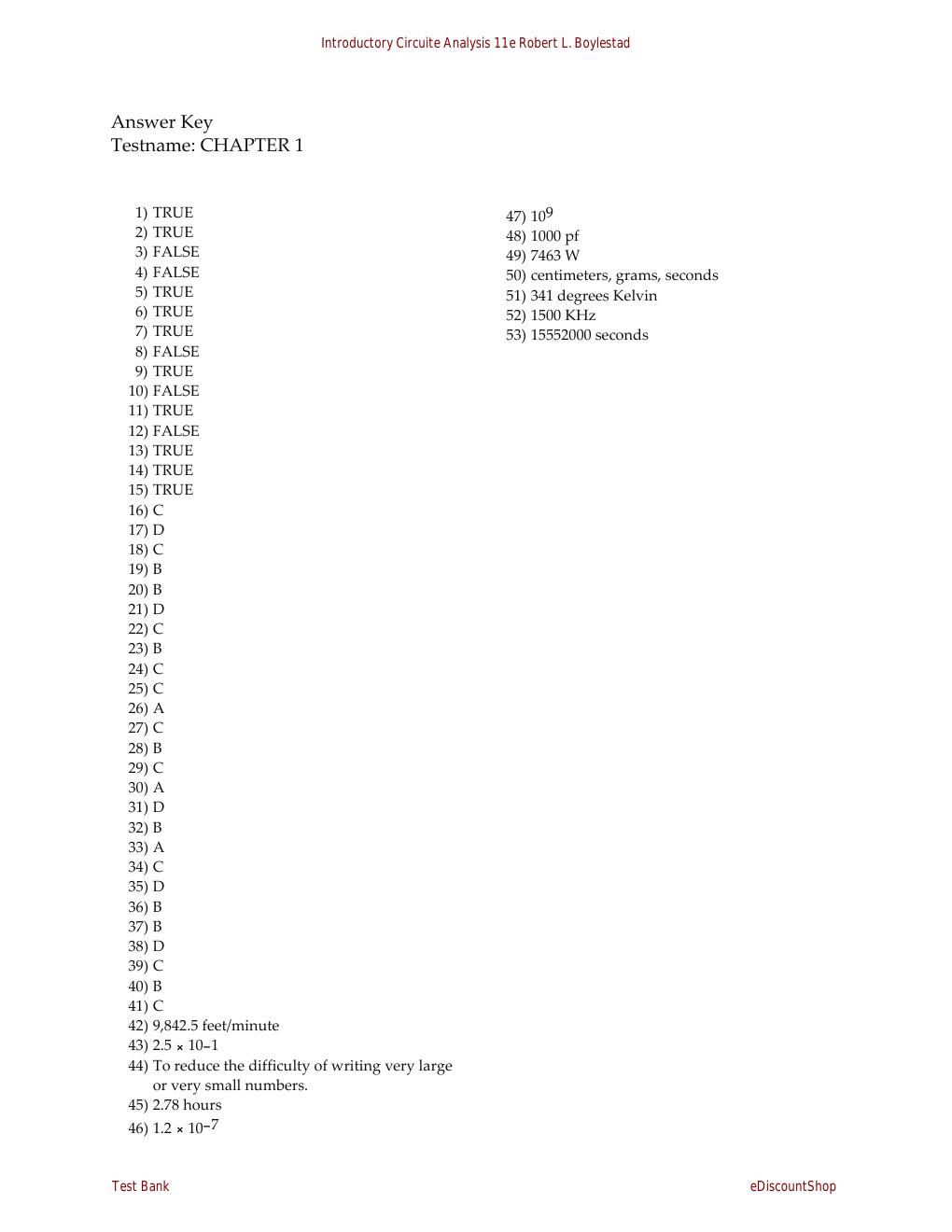 Preview page 9 of Test Bank For Introductory Circuite Analysis 11th Edition By Robert L. Boylestad