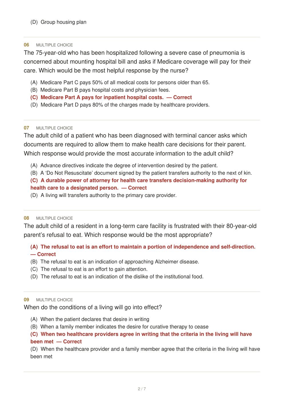 Preview page 5 of Basic Geriatric Nursing 9th Edition By Patricia Williams | Test Bank |