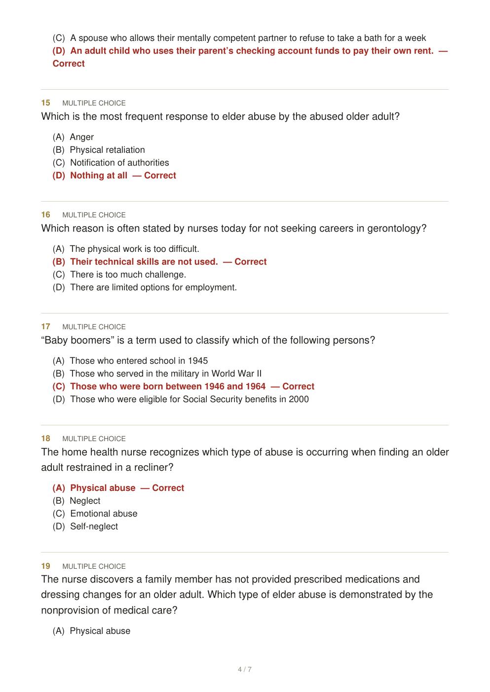 Preview page 7 of Basic Geriatric Nursing 9th Edition By Patricia Williams | Test Bank |