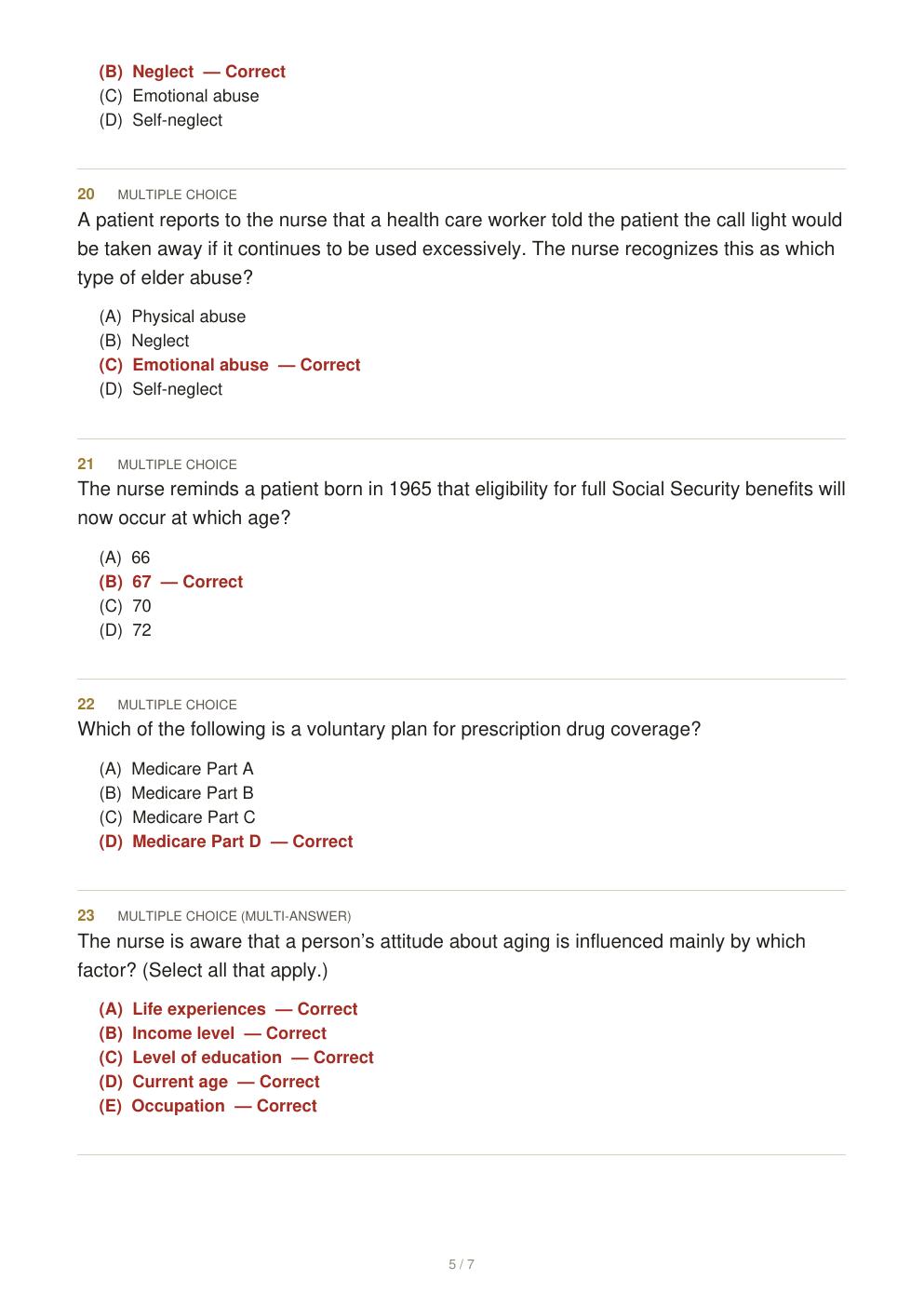 Preview page 8 of Basic Geriatric Nursing 9th Edition By Patricia Williams | Test Bank |