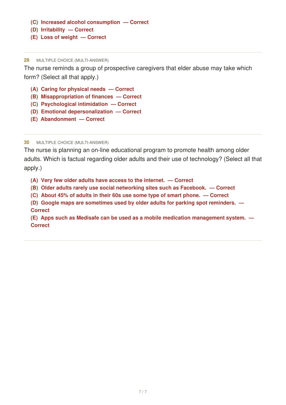 Preview page 10 of Basic Geriatric Nursing 9th Edition By Patricia Williams | Test Bank |