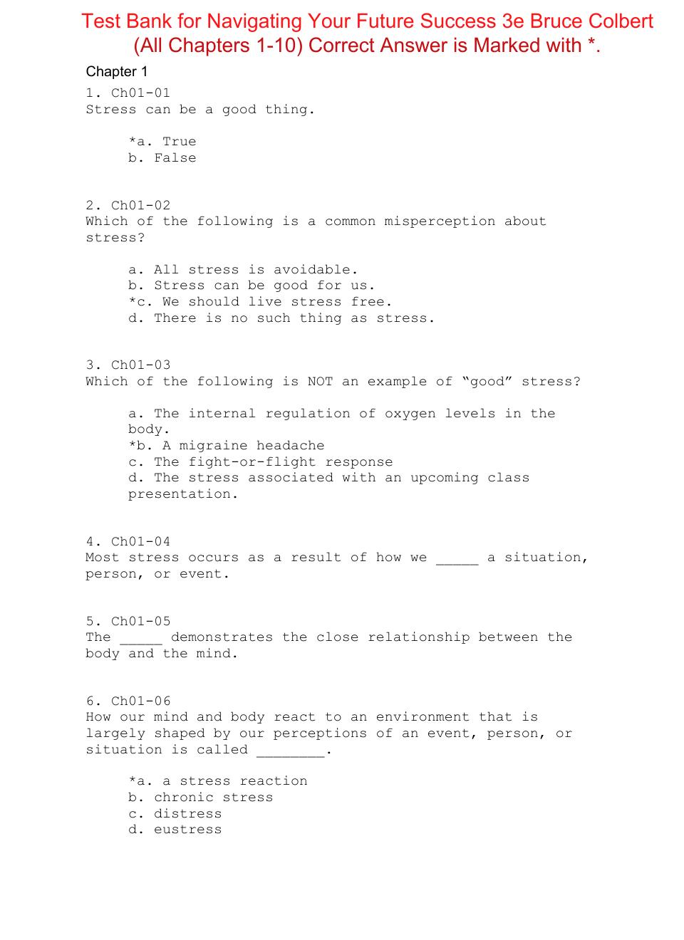 Preview page 2 of Navigating Your Future Success 3rd Edition By Bruce Colbert | Test Bank |
