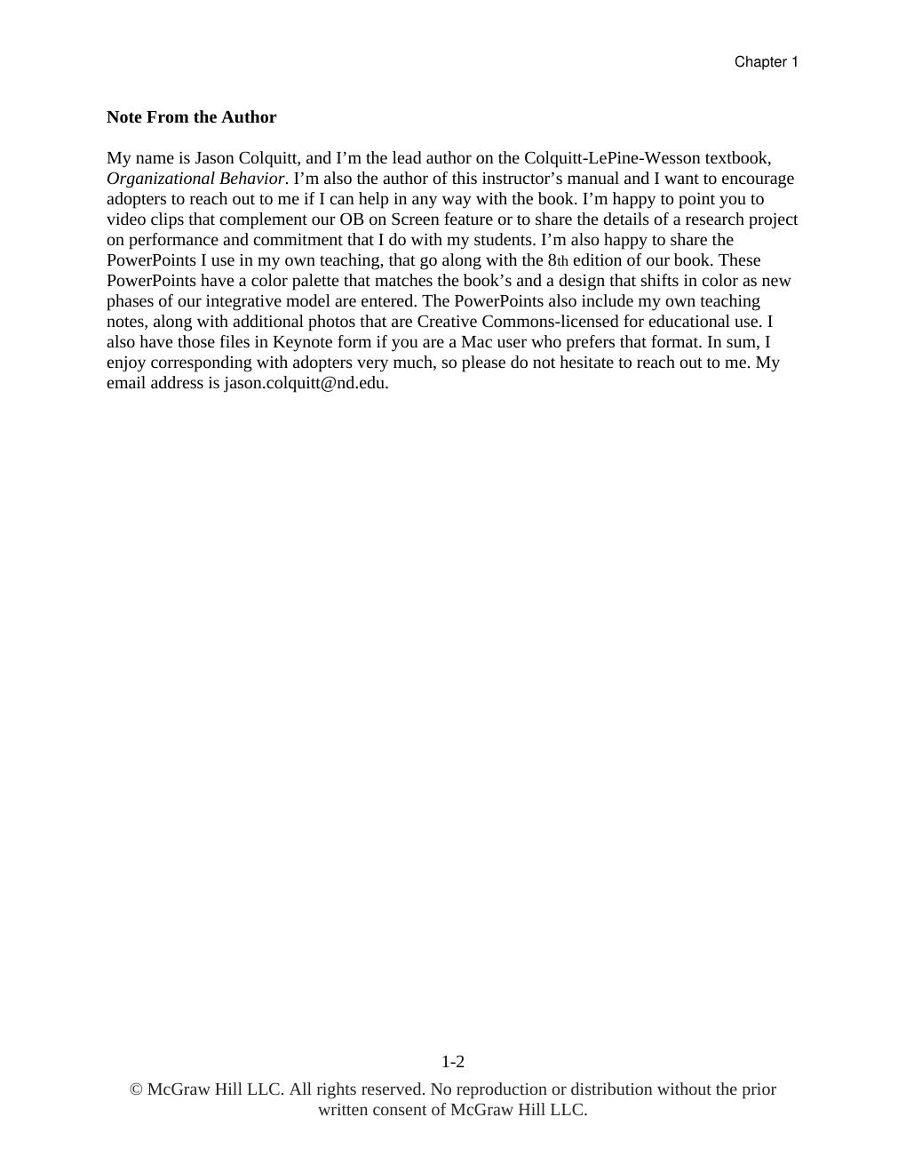 Preview page 3 of Organizational Behavior Improving Performance and Commitment in the Workplace 8th Edition By Jason Colquitt, Jeffery LeP