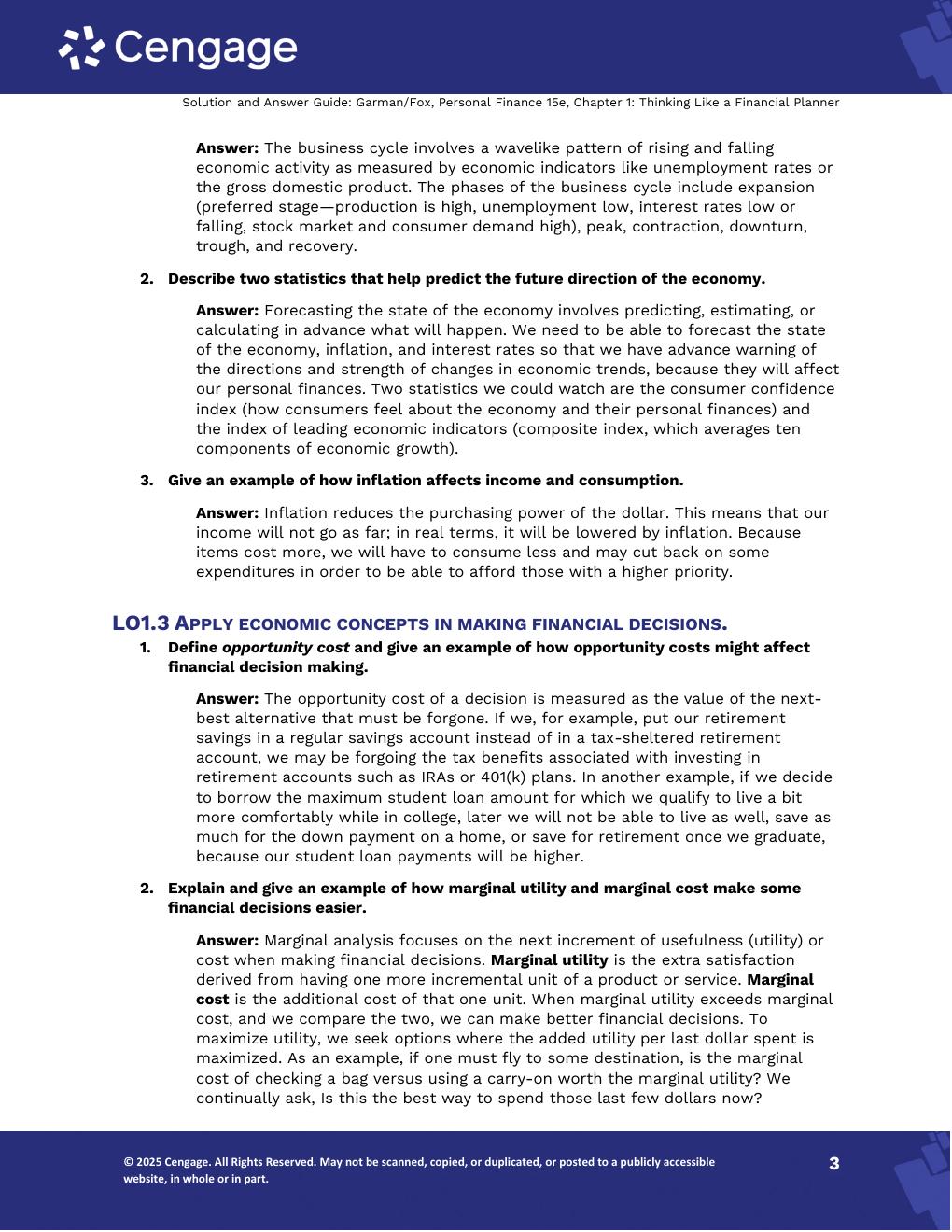 Preview page 4 of Personal Finance 15th Edition By Thomas Garman, Jonathan Fox | Solutions Manual |