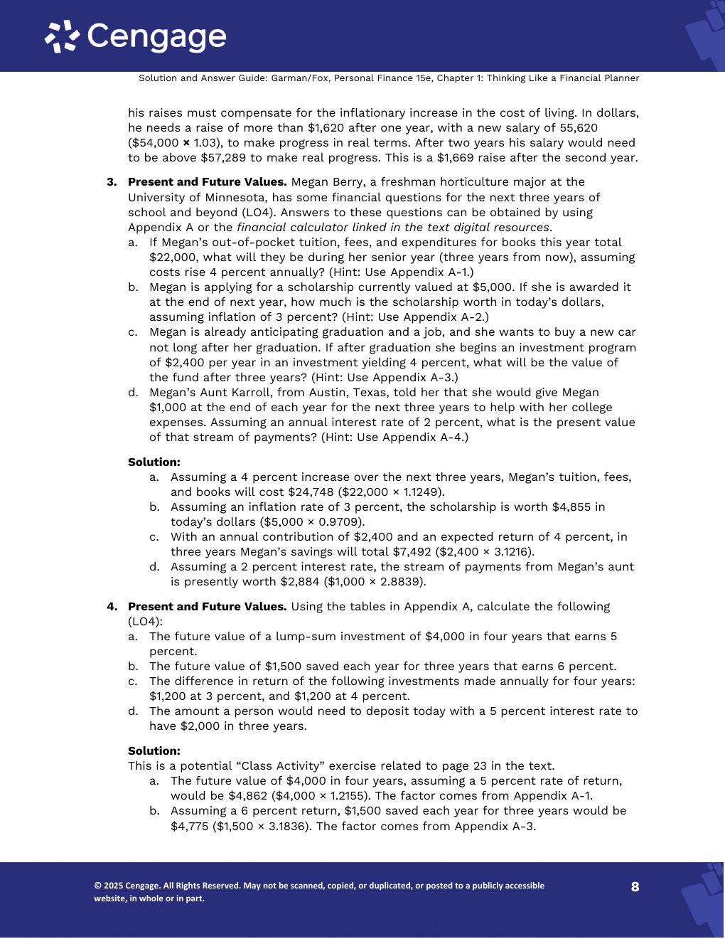 Preview page 9 of Personal Finance 15th Edition By Thomas Garman, Jonathan Fox | Solutions Manual |