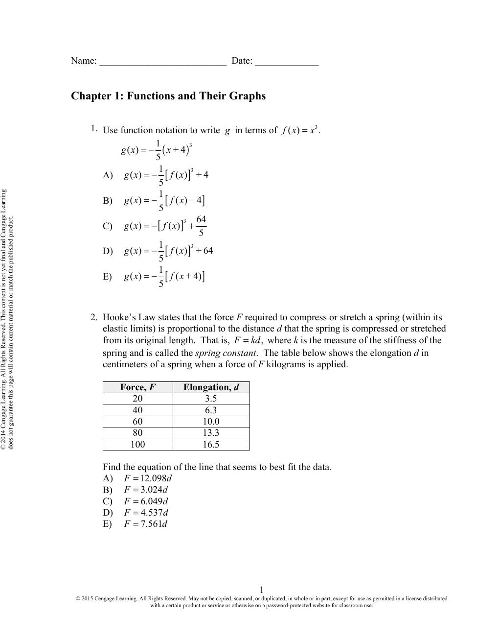 Preview page 4 of Precalculus with Limits A Graphing Approach (Texas Edition) 6th Edition By Ron Larson | Test Bank |
