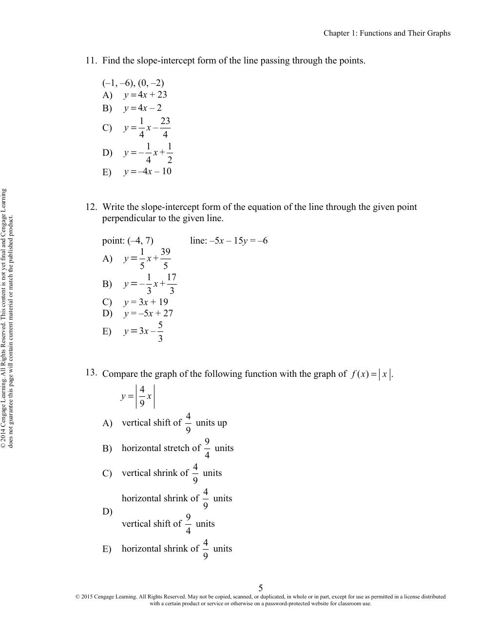 Preview page 8 of Precalculus with Limits A Graphing Approach (Texas Edition) 6th Edition By Ron Larson | Test Bank |
