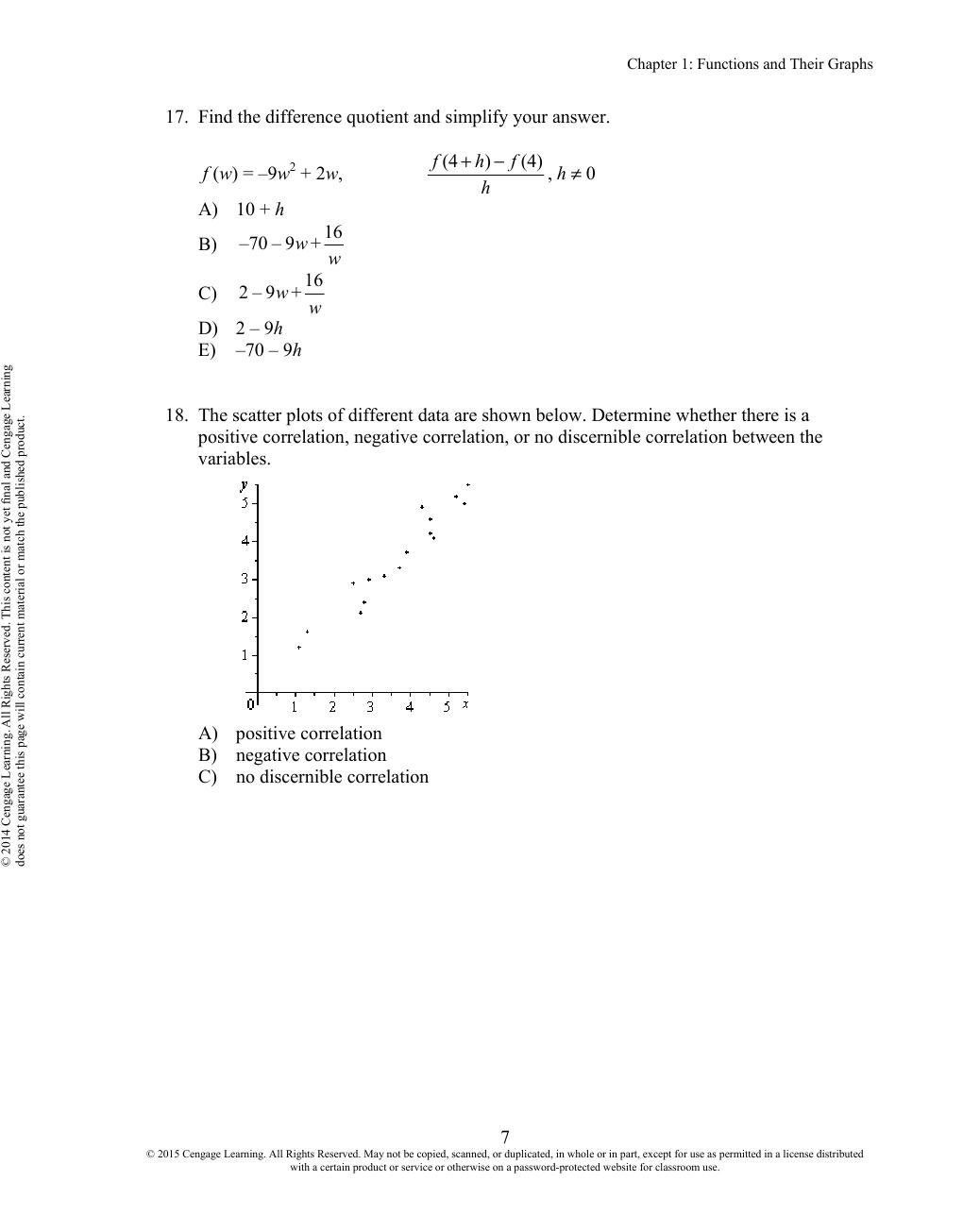 Preview page 10 of Precalculus with Limits A Graphing Approach (Texas Edition) 6th Edition By Ron Larson | Test Bank |