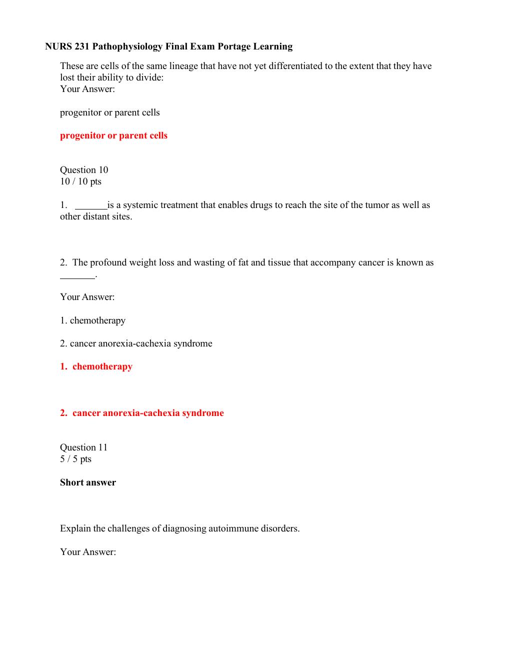 Preview page 4 of NURS 231 Pathophysiology Verified Final Exam Portage Learning 2026-2027 Rated A+