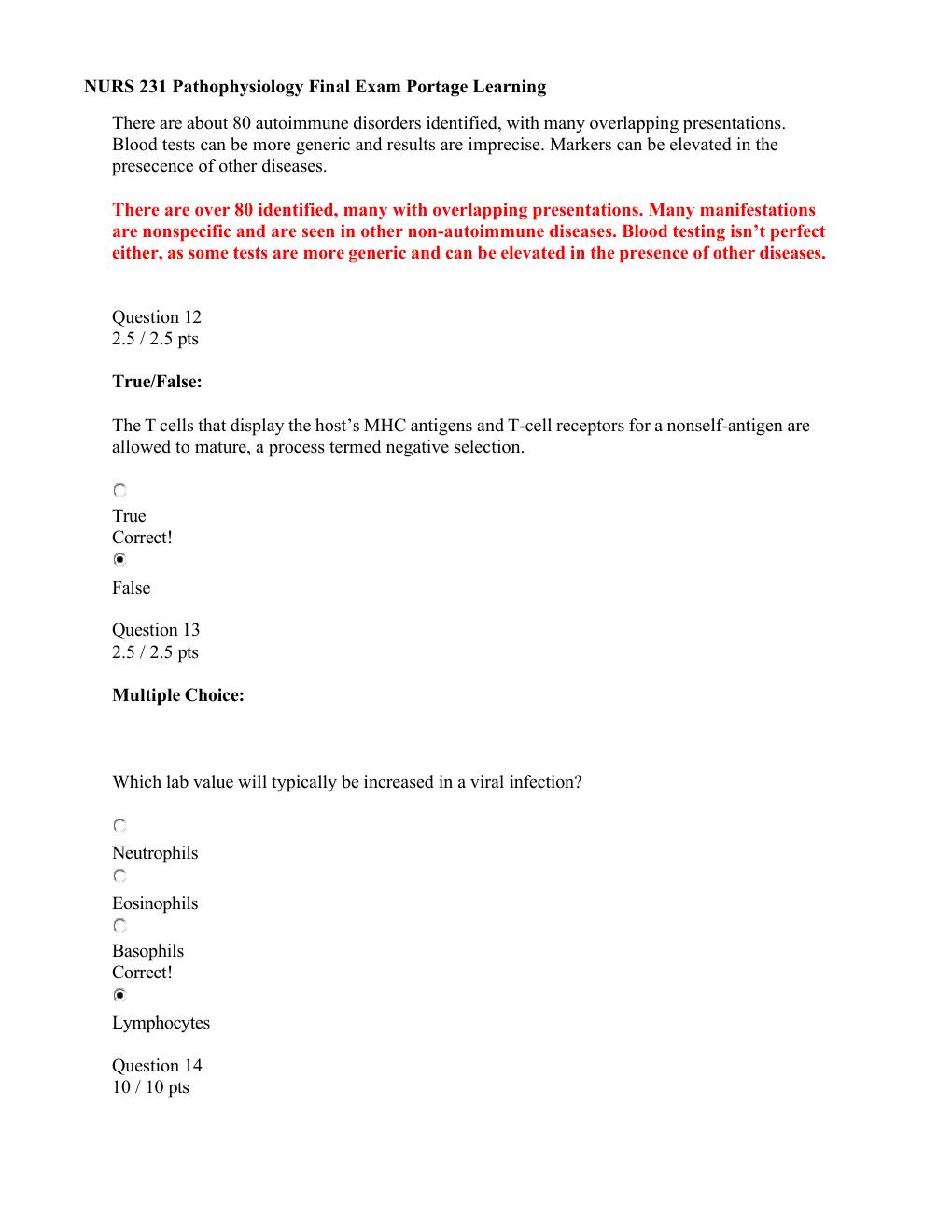Preview page 5 of NURS 231 Pathophysiology Verified Final Exam Portage Learning 2026-2027 Rated A+