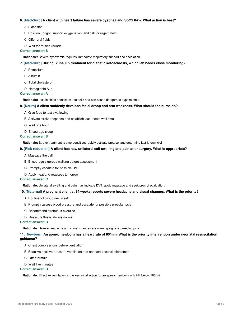 Preview page 3 of ATI RN Comprehensive Predictor 2026 Independent Study Guide & 80 Original NCLEX-Style Practice Questions