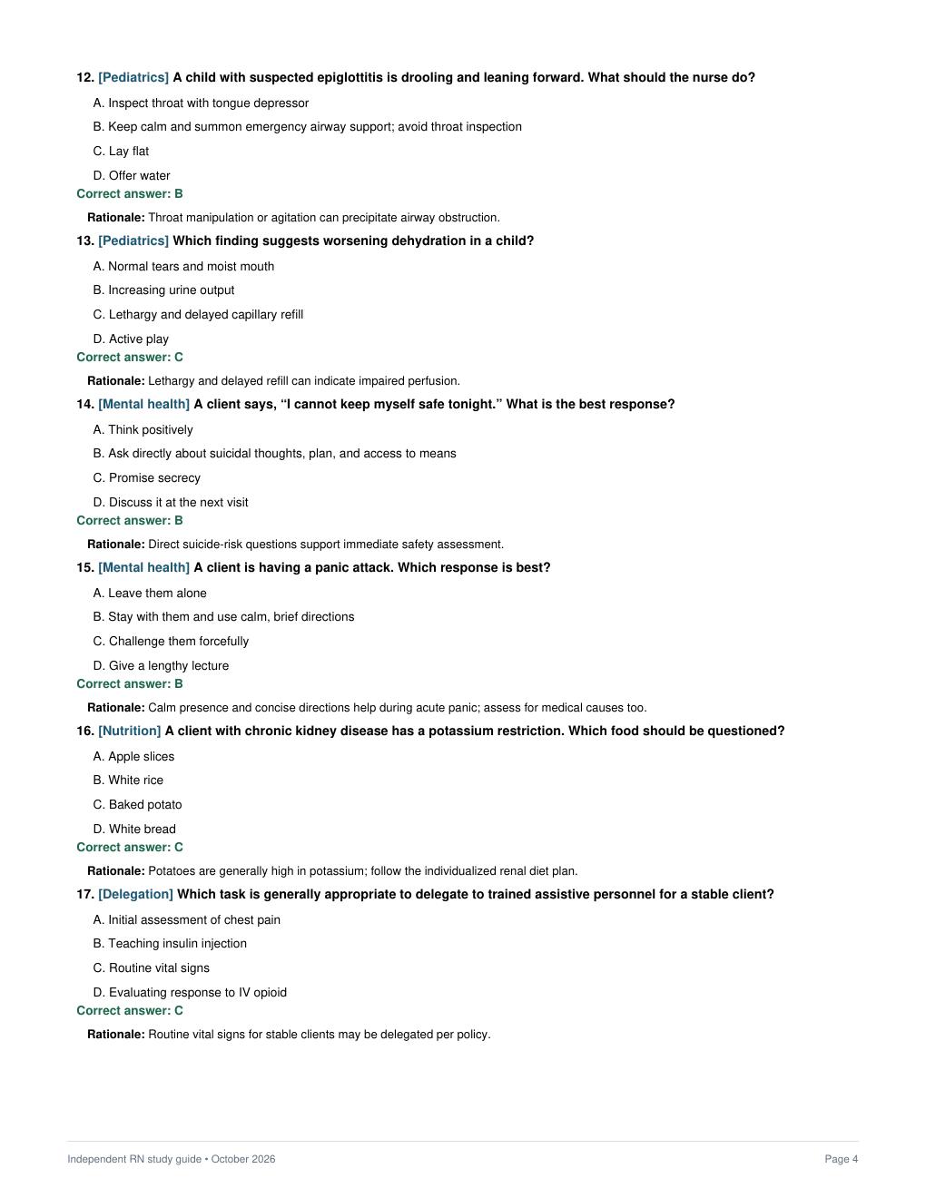 Preview page 4 of ATI RN Comprehensive Predictor 2026 Independent Study Guide & 80 Original NCLEX-Style Practice Questions