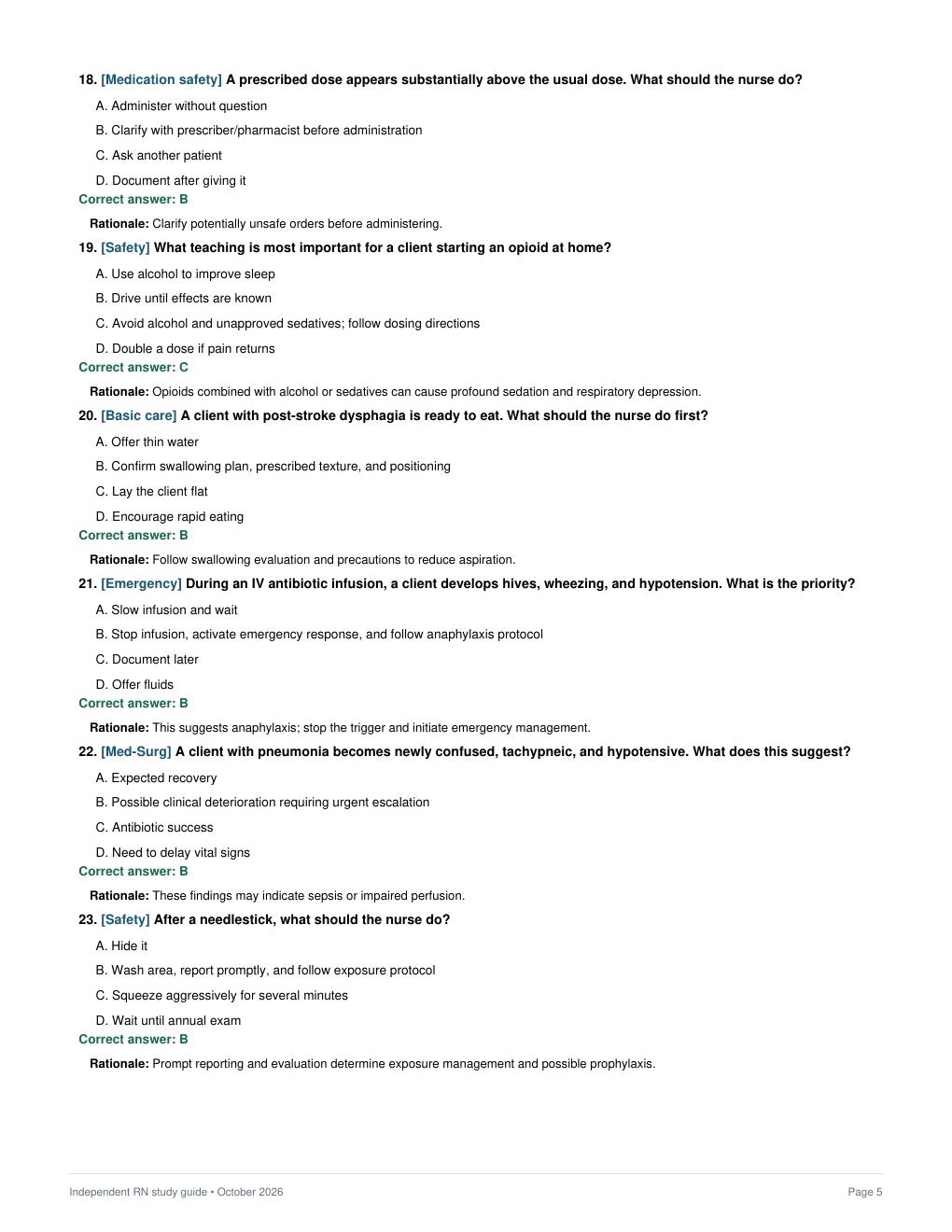 Preview page 5 of ATI RN Comprehensive Predictor 2026 Independent Study Guide & 80 Original NCLEX-Style Practice Questions