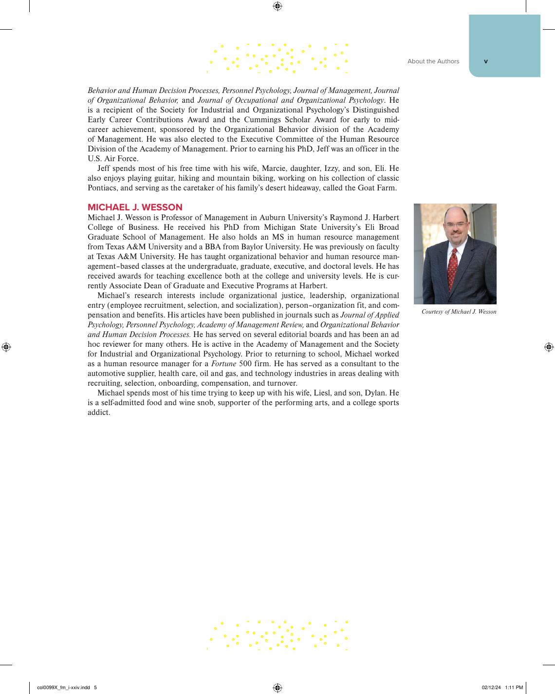 Preview page 6 of Organizational Behavior Improving Performance and Commitment in the Workplace 2025 Evergreen Release Jason Colquitt, Jef