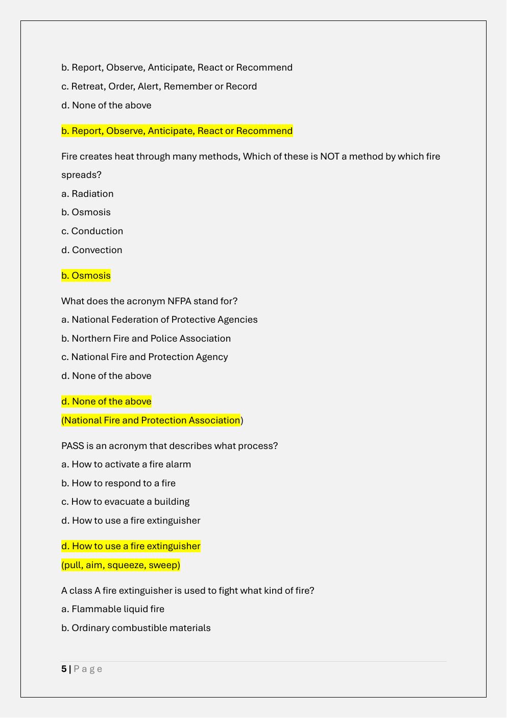 Preview page 5 of IAHSS Basic Healthcare Security Officers  Certification Exam Test bank A