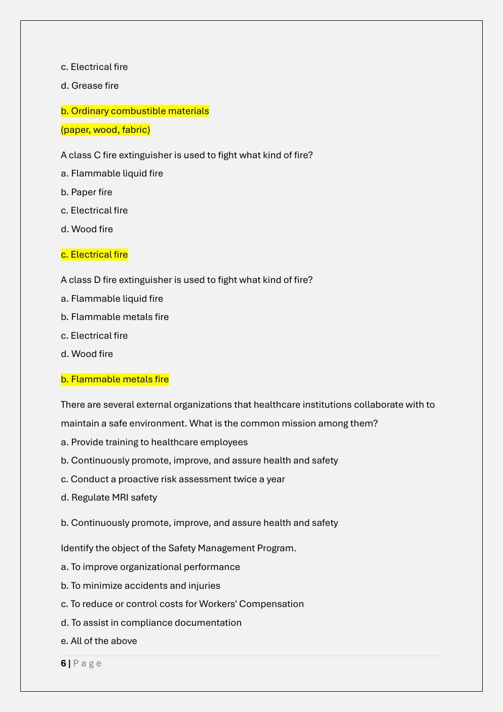 Preview page 6 of IAHSS Basic Healthcare Security Officers  Certification Exam Test bank A