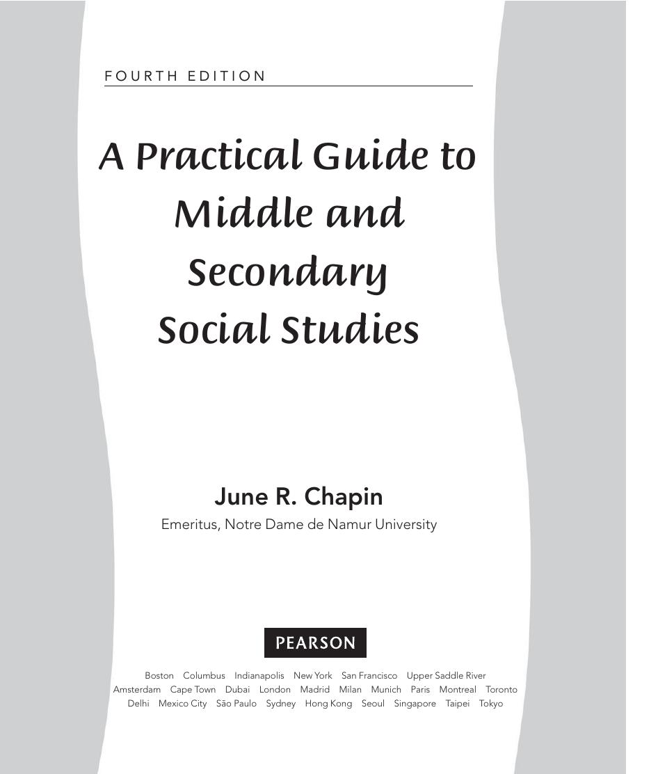 Preview page 3 of A Practical Guide to Middle and Secondary Social Studies 4th edition June Chapin