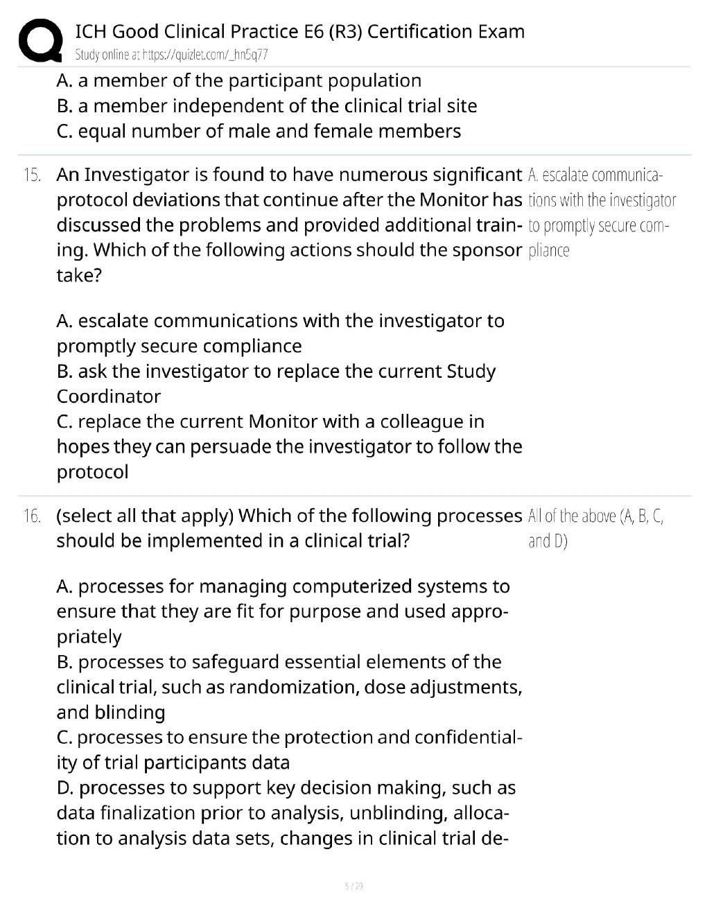 Preview page 5 of ICH GCP E6(R3) Certification Exam / Score 100% / 2025 Update