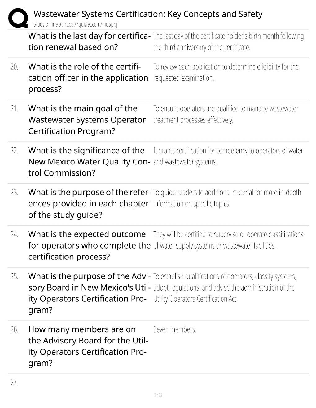 Preview page 3 of Wastewater Systems Certification / Key Concepts & Safety / Score 100% / 2025 Update