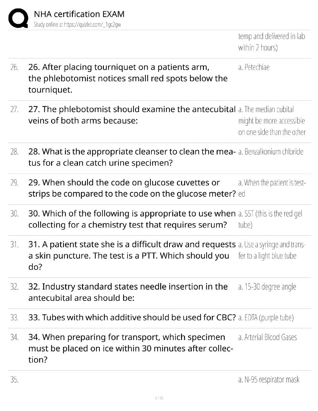Preview page 4 of NHA Certification Exam Review / Score 100% / 2026 Update