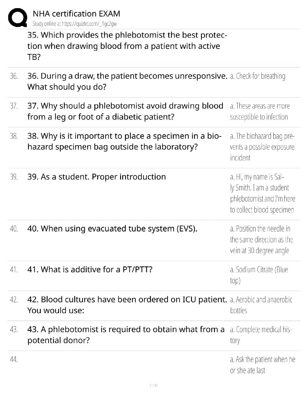 Preview page 5 of NHA Certification Exam Review / Score 100% / 2026 Update