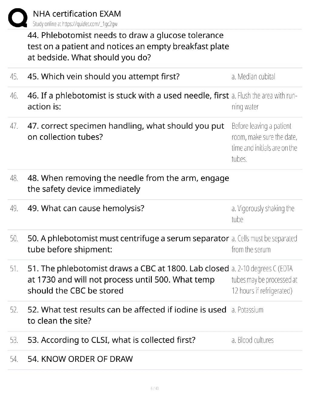 Preview page 6 of NHA Certification Exam Review / Score 100% / 2026 Update
