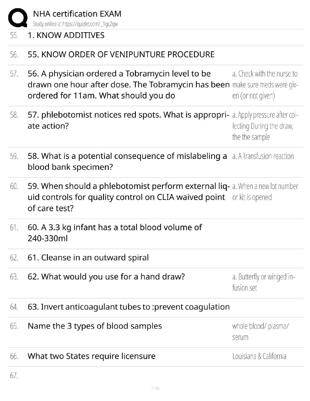 Preview page 7 of NHA Certification Exam Review / Score 100% / 2026 Update