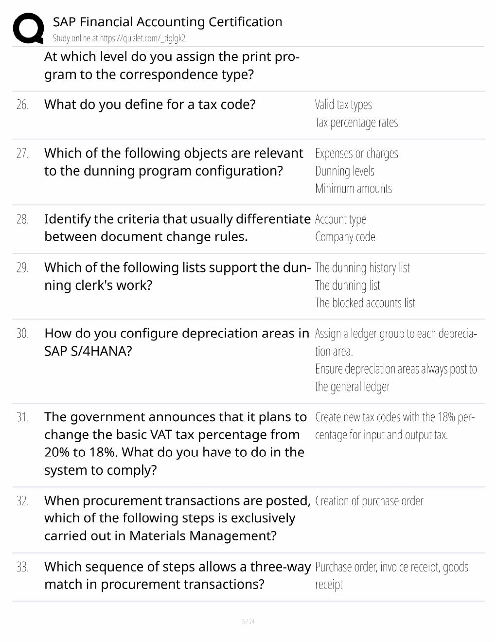 Preview page 5 of SAP Financial Accounting Certification / Score 100% / 2026 Update