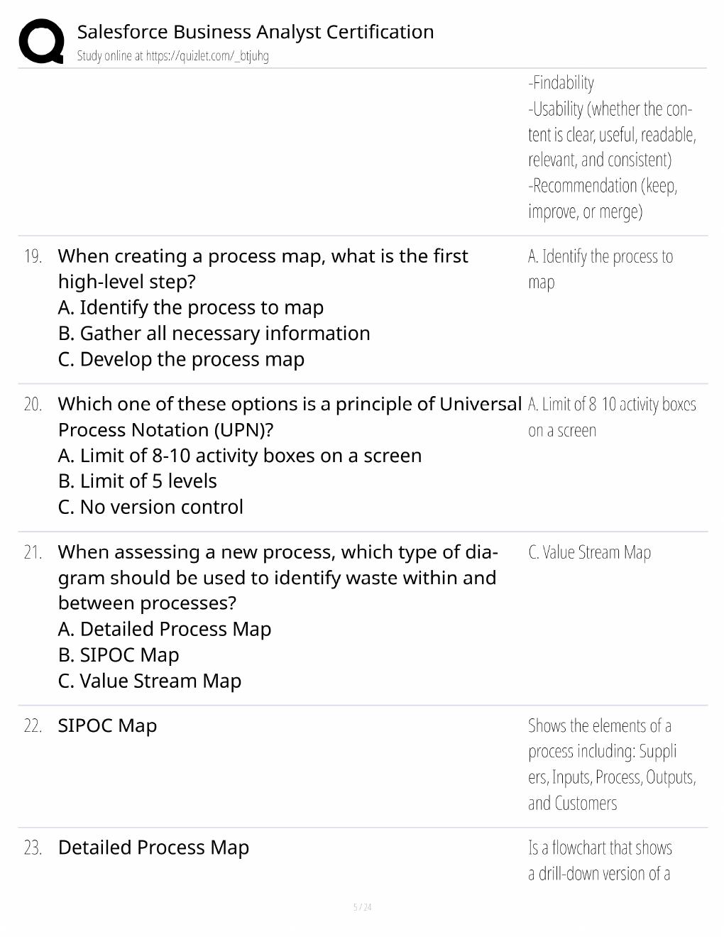 Preview page 5 of Salesforce Business Analyst Certification / Score 100% / 2026 Update