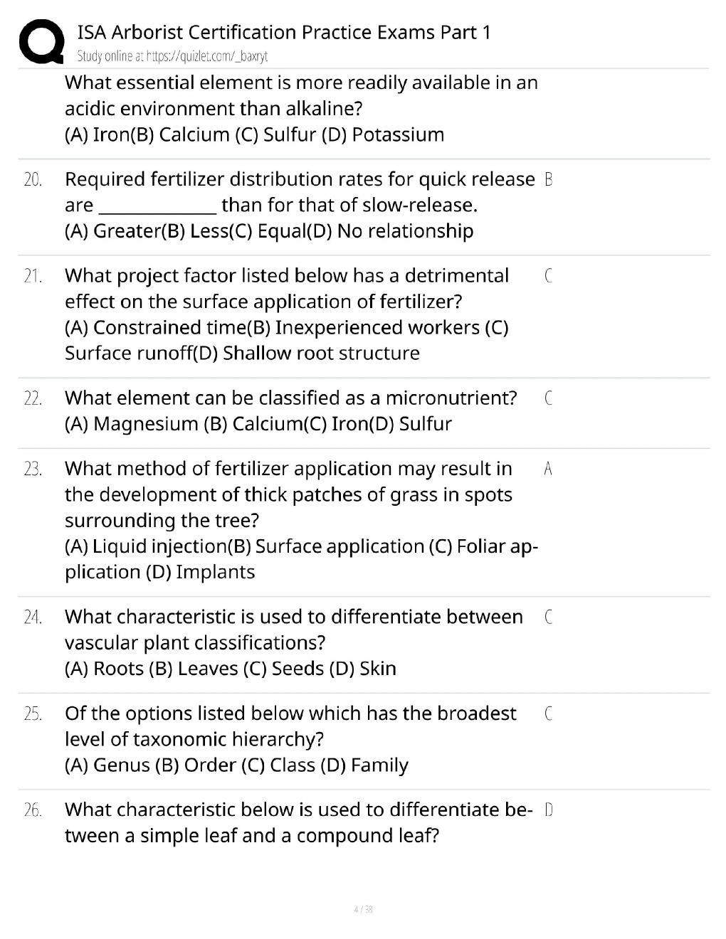 Preview page 4 of ISA Arborist Certification Practice Exams Part 1 / Score 100% / 2026 Update
