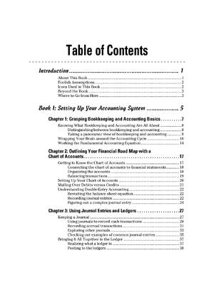 Preview of Accounting All In One For Dummies