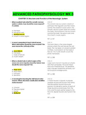 NURS 6501 ADVANCED PATHOPHYSIOLOGY_ NURS6501 WeeK 3 FINAL EXAM. Walden University. GRADED A.