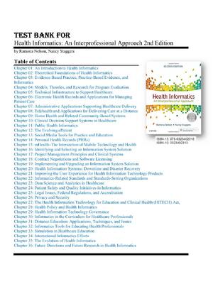 Preview of TEST BANK for Health Informatics: An Interprofessional Approach 2nd Edition Nelson Ramona