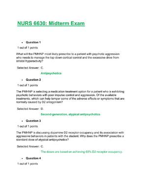 Preview of NURS 6630 / NURS6630 Midterm Exam  Walden University 79 Q&A