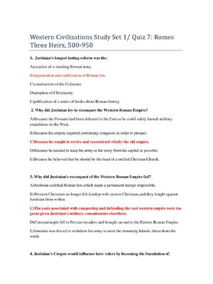 Preview of Western Civilizations Study Set 1/ Quiz 7: Romes Three Heirs, 500-950