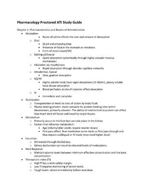 Preview of Pharmacology Proctored ATI Study Guide _ NURSING 101