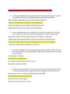 Preview of NURS 406 ASSESSMENT LEADERSHIP AND COMMUNITY HEALTH